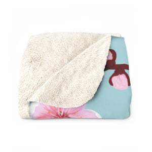 Japanese Cherry Blossom Sherpa Fleece Blanket - Southern Candle Studio