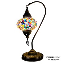 Load image into Gallery viewer, Basilica Cistern Boho Handcrafted Large Swan Neck Mosaic Table Lamp