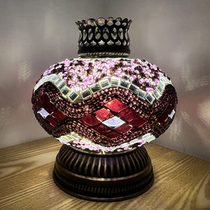 Purple Wave Handcrafted Mosaic Lamps-Queen Style