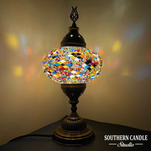 Load image into Gallery viewer, Colorful Waves Handcrafted Large Mosaic Table Lamp