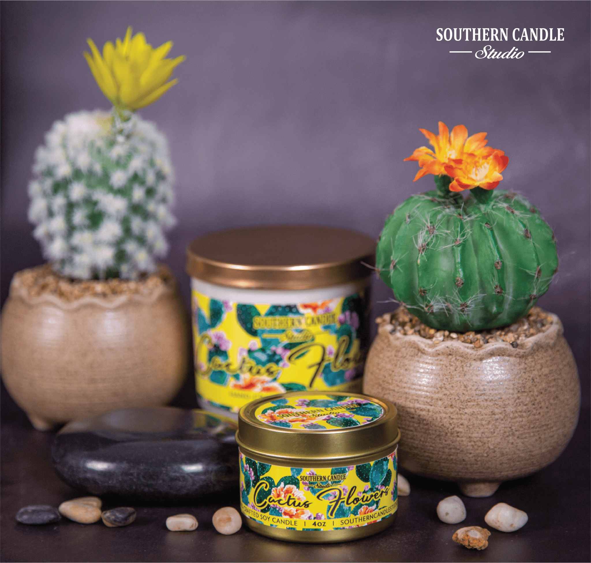 Cactus Flower and Jade Soy Candle Vegan Candle Natural Soy Wax