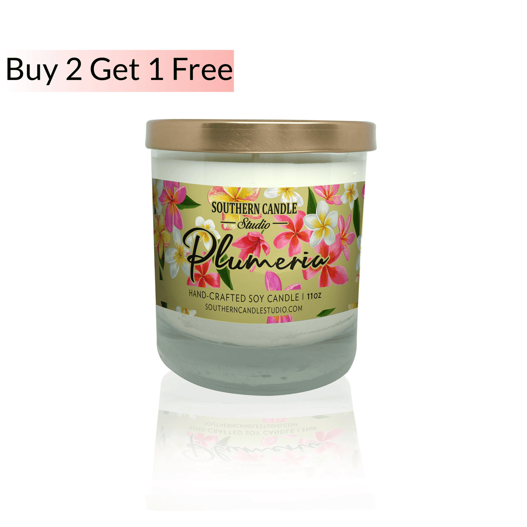 Plumeria Soy Wax Candle 11 oz. - Southern Candle Studio