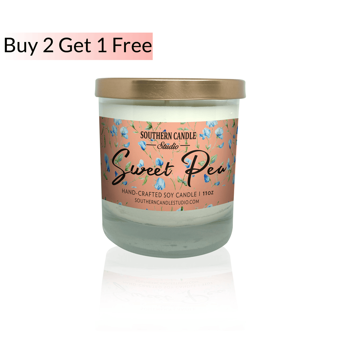 Sweet Pea Soy Wax Candle 11 oz. - Southern Candle Studio