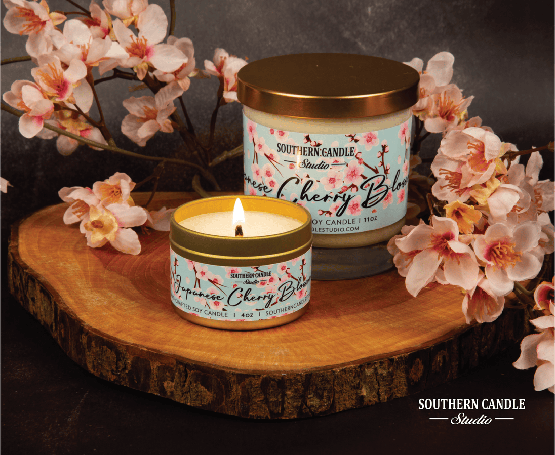 Japanese Cherry Blossom Soy Wax Candle 11 oz. - Southern Candle Studio