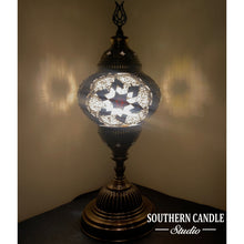 Load image into Gallery viewer, Dark Purple Handcrafted Medium Mosaic Table Lamp