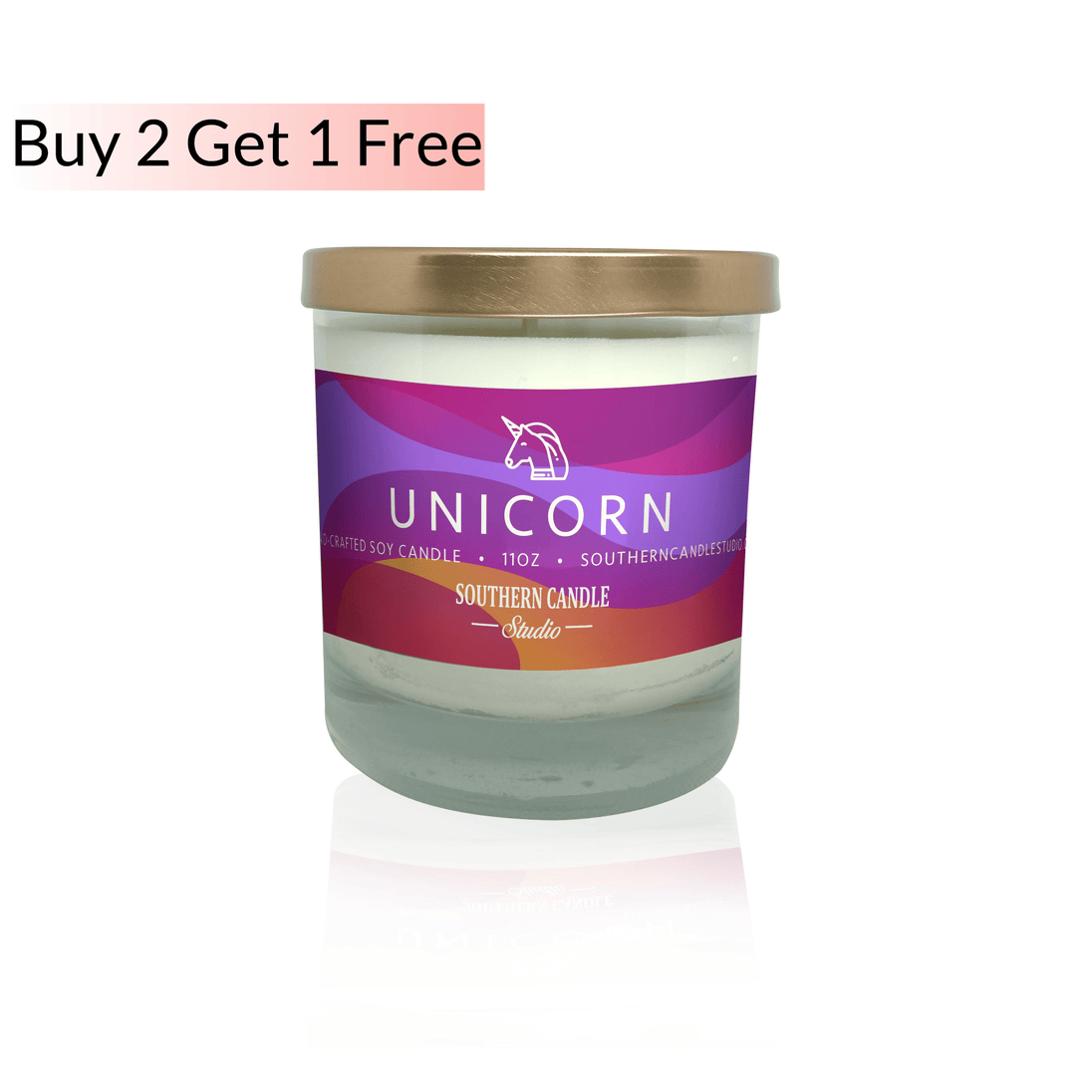 Unicorn Soy Wax Candle 11 oz. - Southern Candle Studio