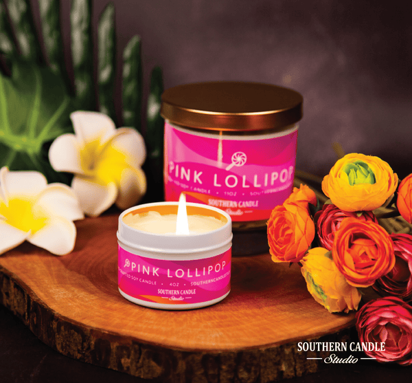 Pink Lollipop Soy Wax Candle 11 oz. - Southern Candle Studio