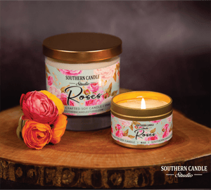 Roses Soy Wax Candle 11 oz. - Southern Candle Studio