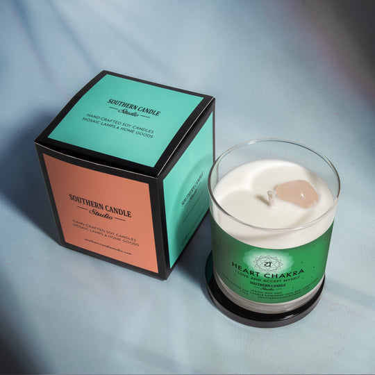 Heart Chakra Gemstone Lotion Candle - Southern Candle Studio