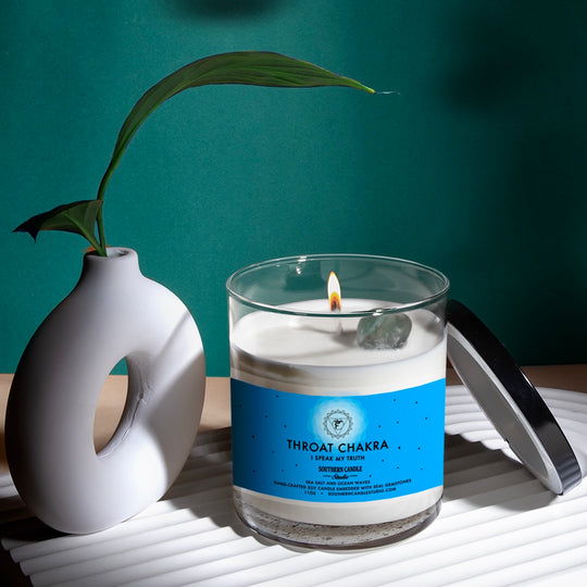 Throat Chakra Gemstone Lotion Candle - Southern Candle Studio