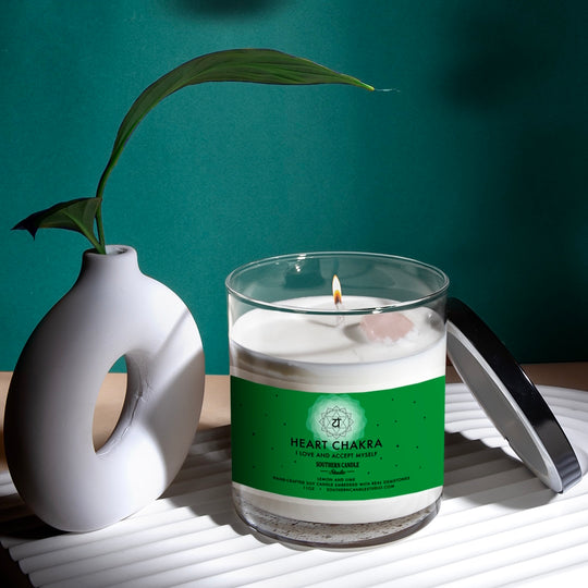 Heart Chakra Gemstone Lotion Candle - Southern Candle Studio