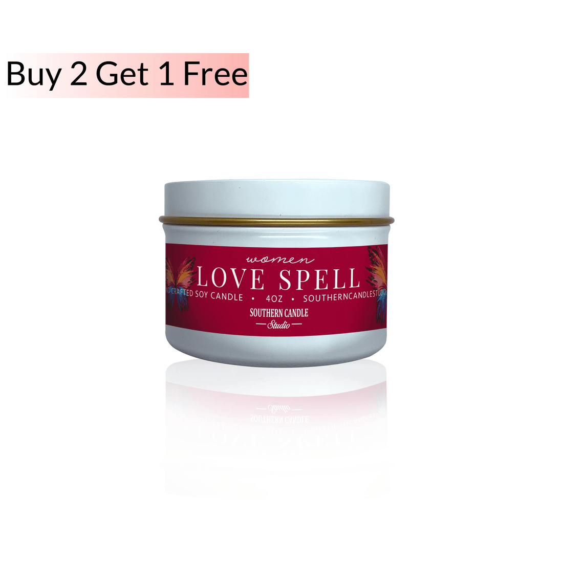 Love Spell Soy Wax Candle 4 oz. - Southern Candle Studio