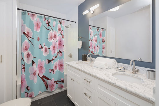 Japanese Cherry Blossom Shower Curtains - Southern Candle Studio