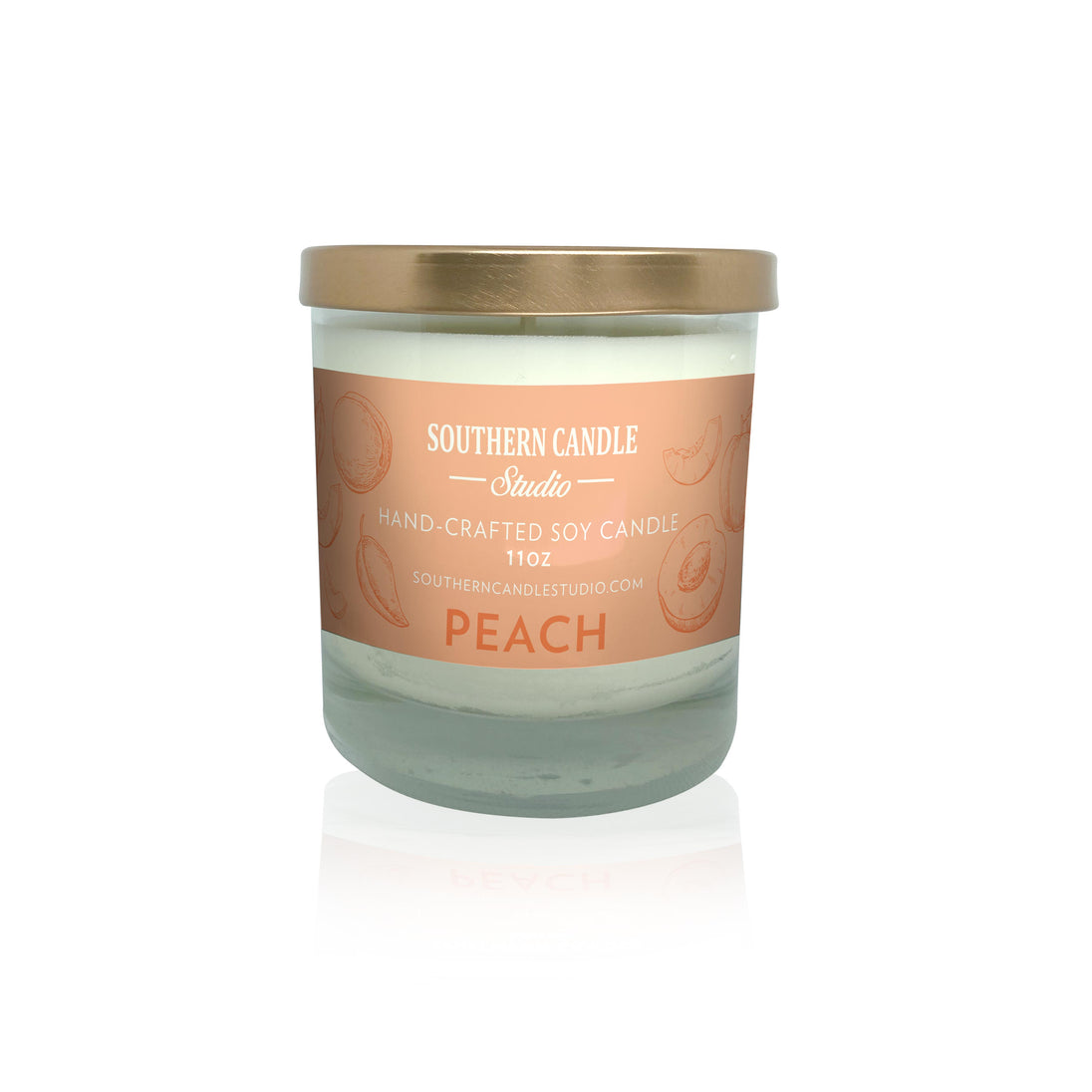 Peach Soy Wax Candle 11 oz. - Southern Candle Studio