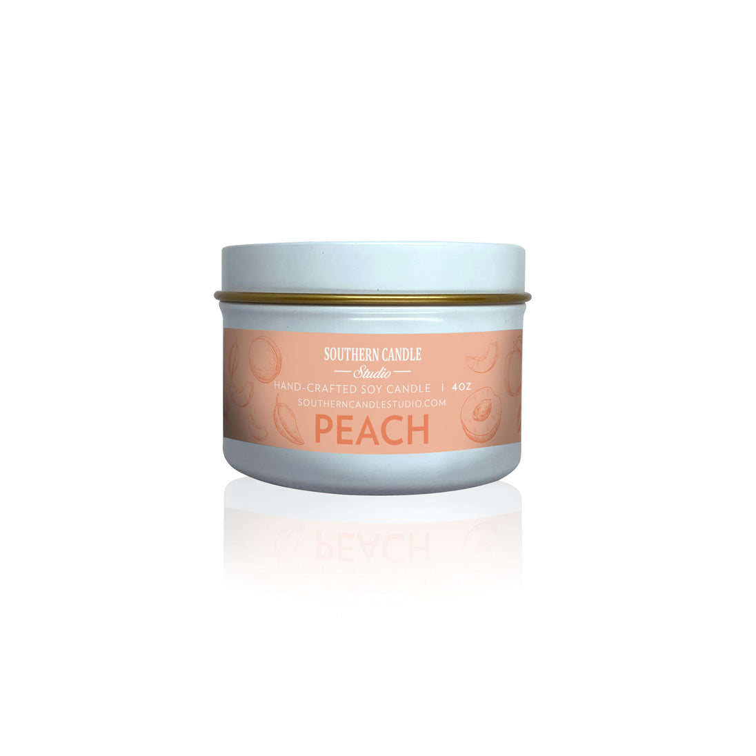 Peach Soy Wax Candle 4 oz. - Southern Candle Studio